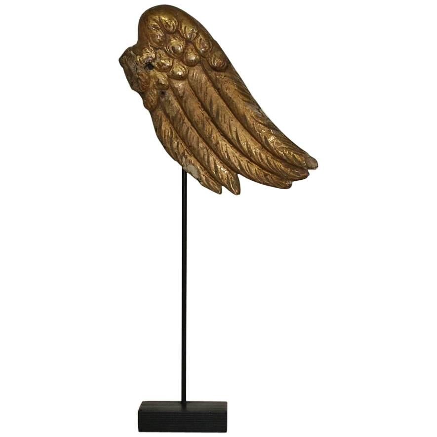 18th Century, Italian Carved Wooden Wing of a Baroque Angel