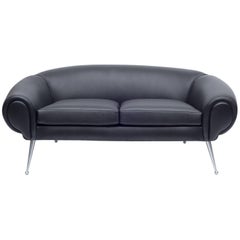 Black Leather Sofa by Illum Wikkelsø, Denmark, 1960s