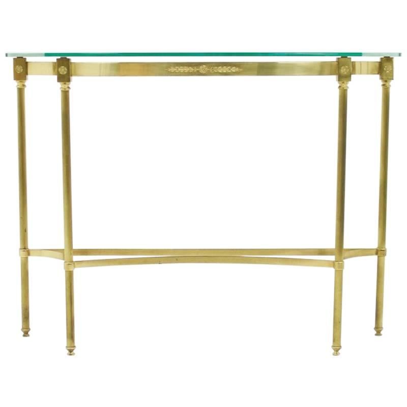 Brass and Mirror Console, Side Table, 1960s For Sale