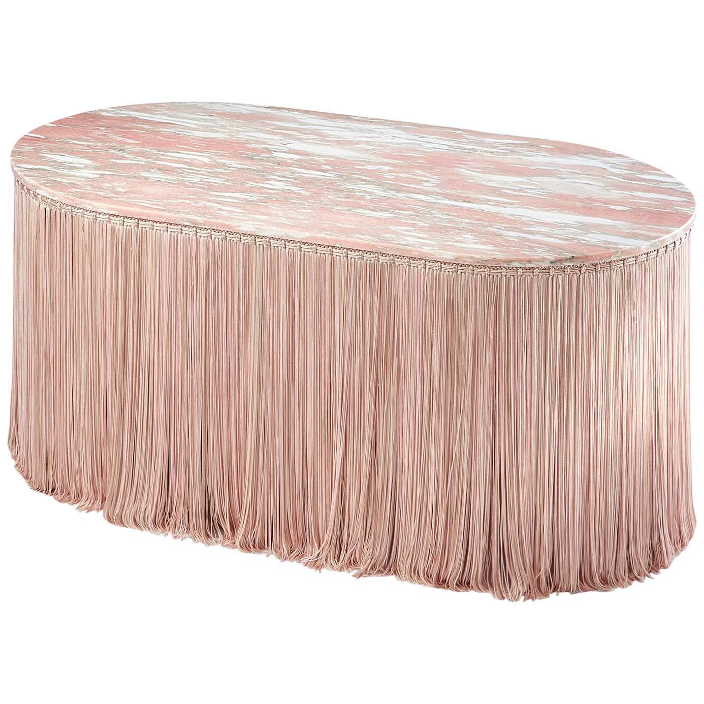 Tripolino M Low Table in Marble Fringes by Cristina Celestino X Editions, Milano For Sale