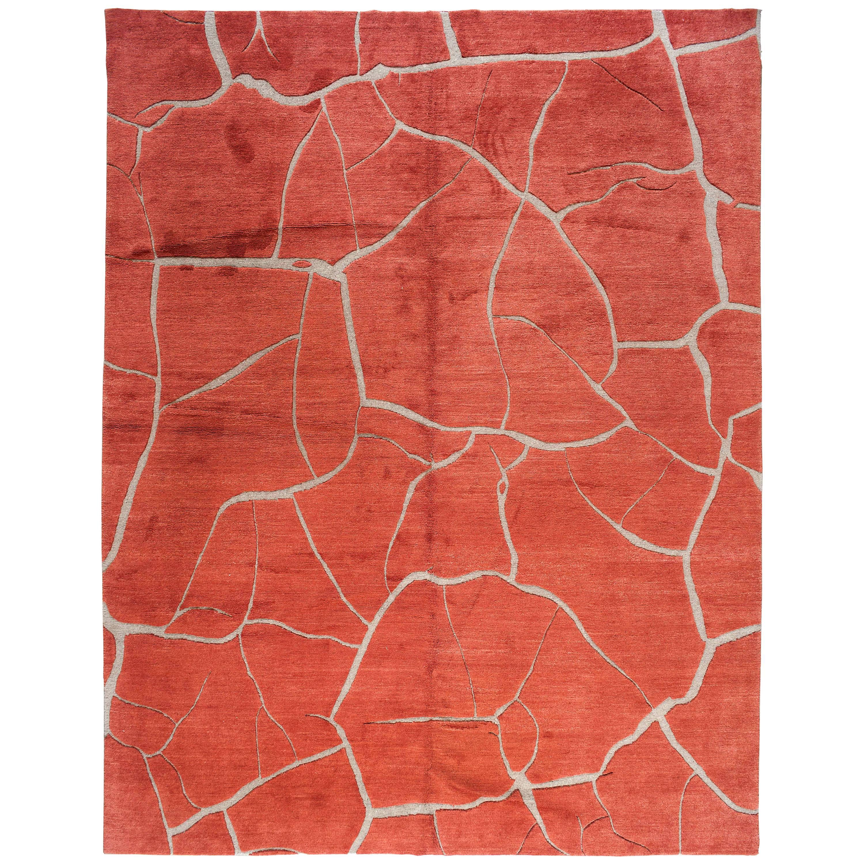 Abstract Design Red Rug