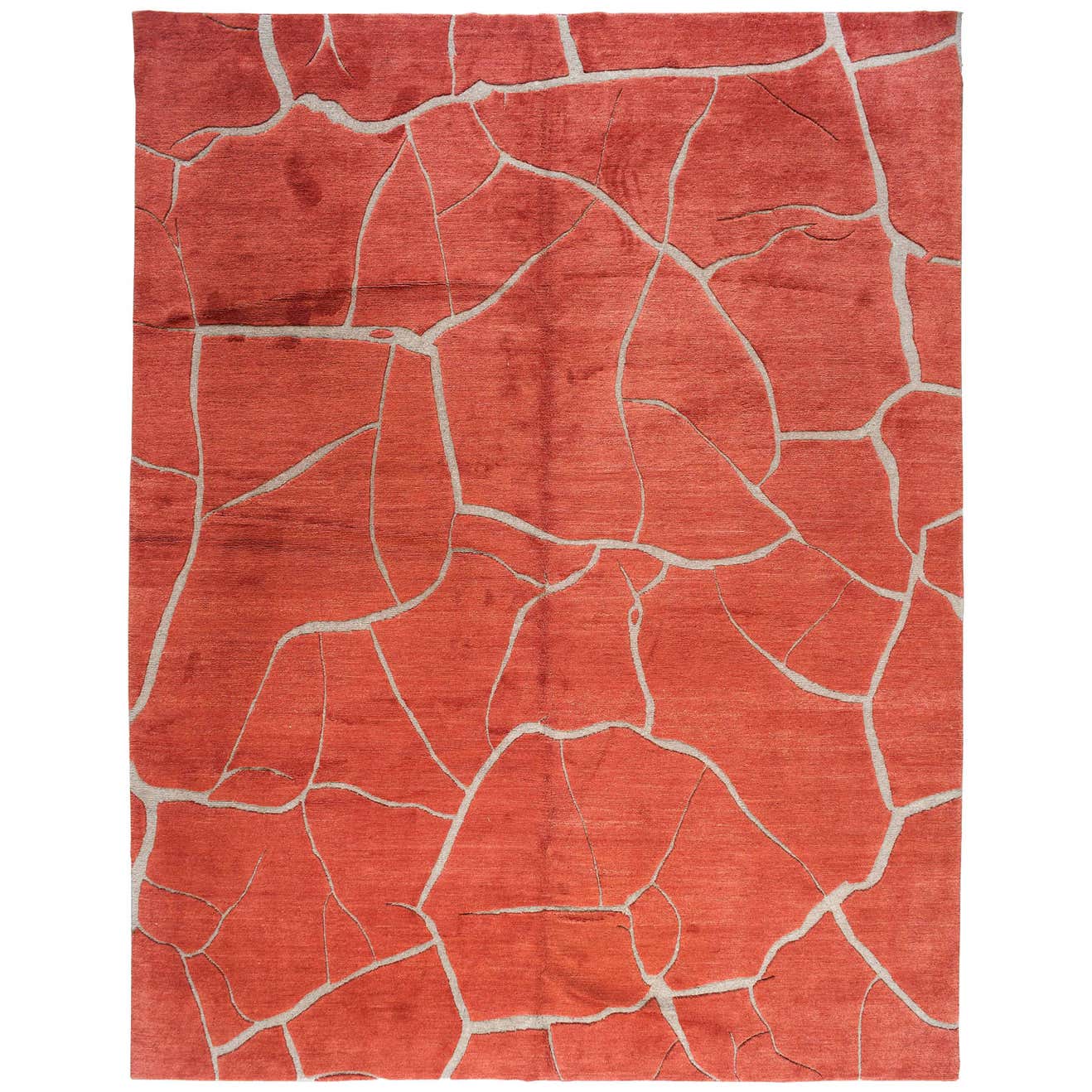 Abstract Design Red Rug For Sale at 1stDibs