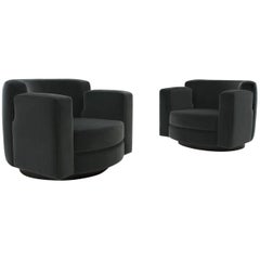 Set of Two Swivel Lounge Chairs by Luciano Frigerio, 1968