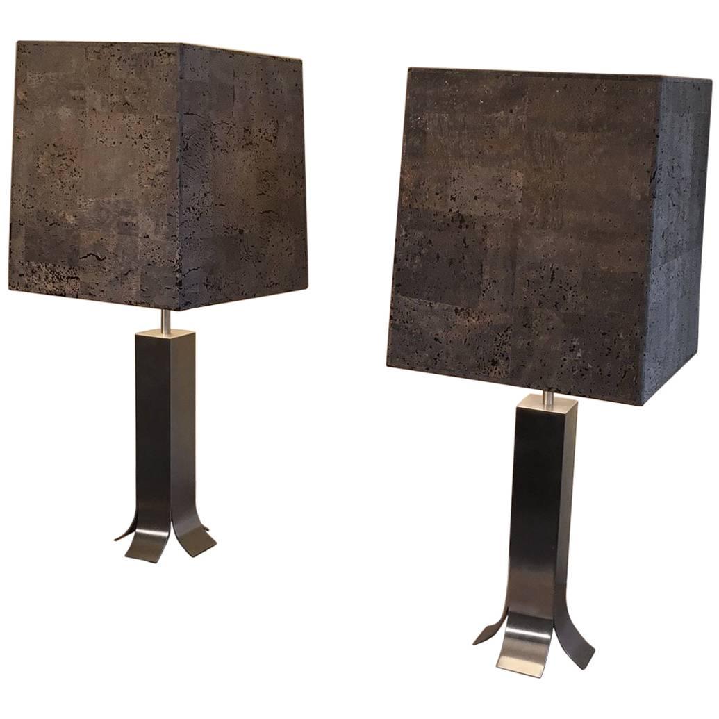 1970s Pair of Lamps by Guy Lefevre
