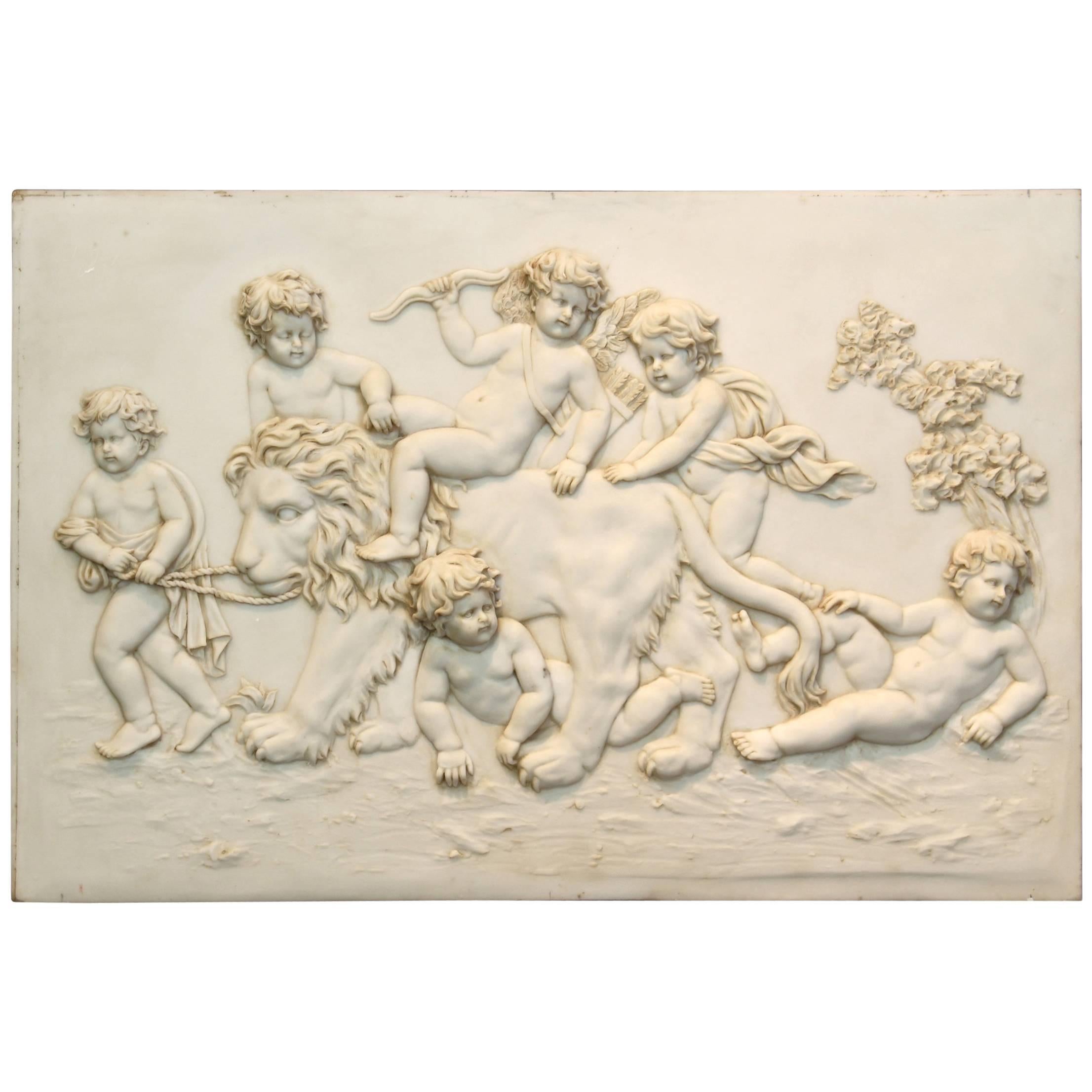 Large Classical Parian Ware Plaque