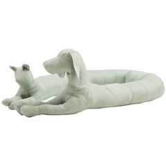 Small Cat-Dog Floor Pillow by Sarit Shani Hay in Polyester and Faux Leather