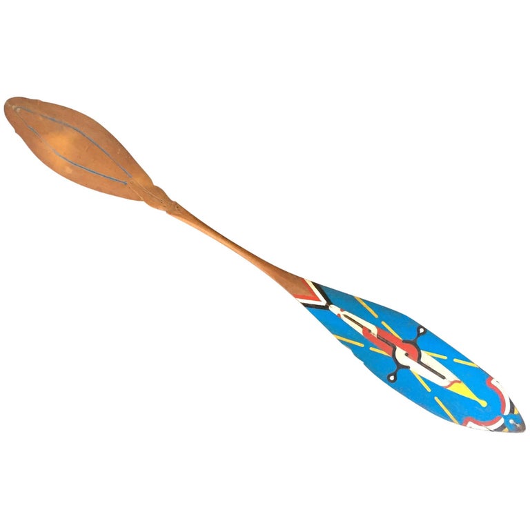 Carved and Painted Wood Paddle Surinam Maroon Ndyuka For Sale at 1stDibs