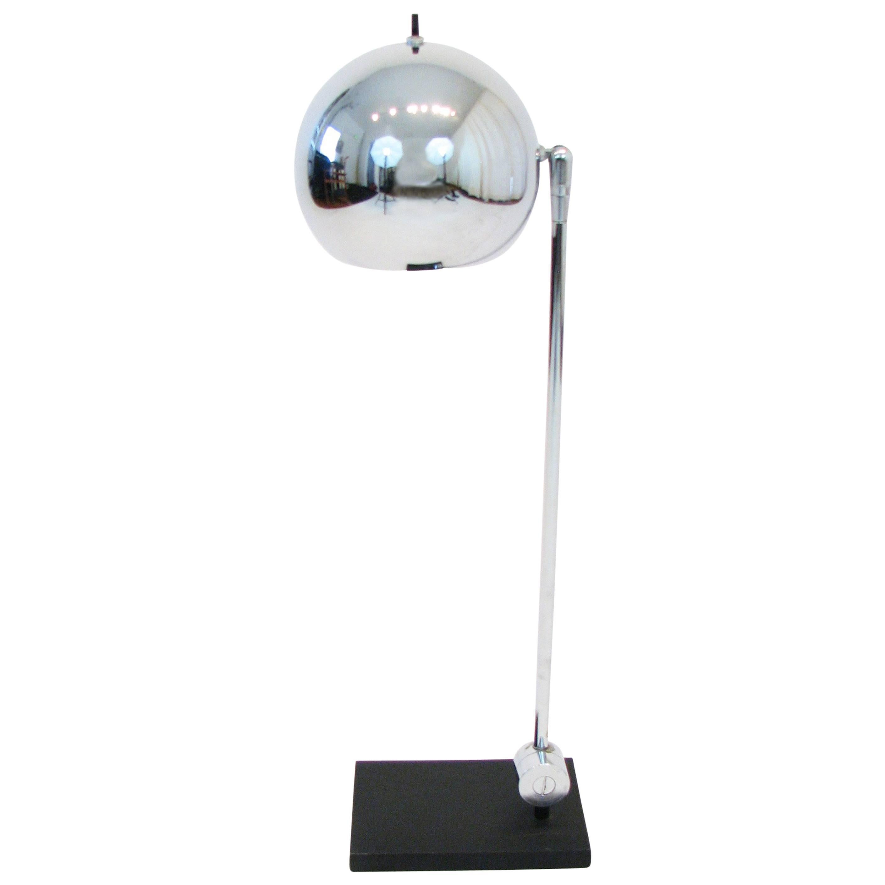 Midcentury Polished-Chrome Orb Table Lamp by Robert Sonneman For Sale