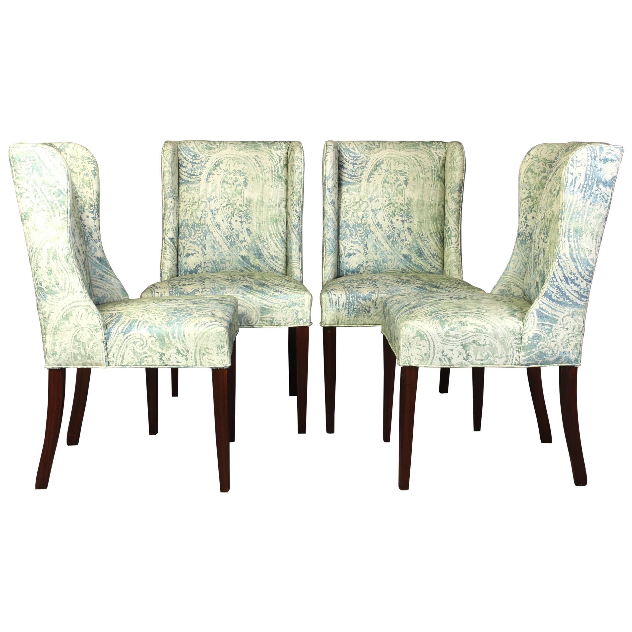 Set of Four Upholstered Dining Chairs For Sale