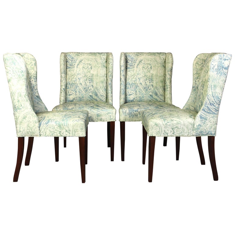 Set of Four Upholstered Dining Chairs For Sale at 1stDibs