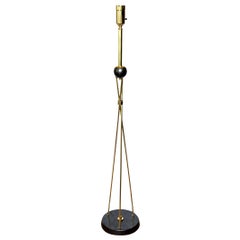Brass and Gun Metal Restored Floor Lamp Style of Parzinger Mid-Century Modern