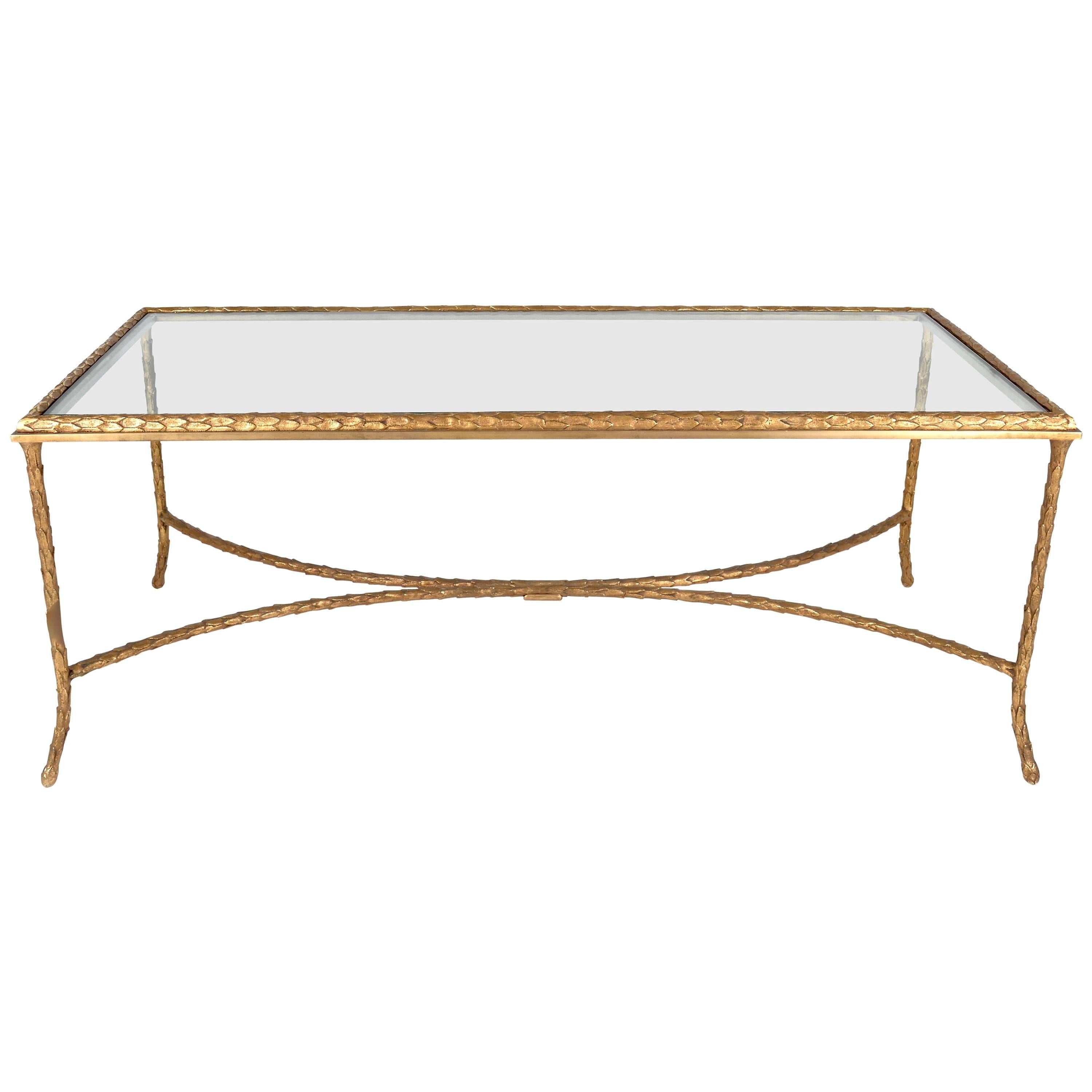 French Gilt Bronze Cocktail Table in the Style of Maison Baguès, circa 1950s