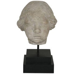 Italian 17th Century Marble Head of an Angel