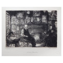 Antique John Sloan Etching, 1916, "McSorley's Back Room"