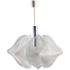 Mid-Century Modern Lucite and String Hanging Light Fixture