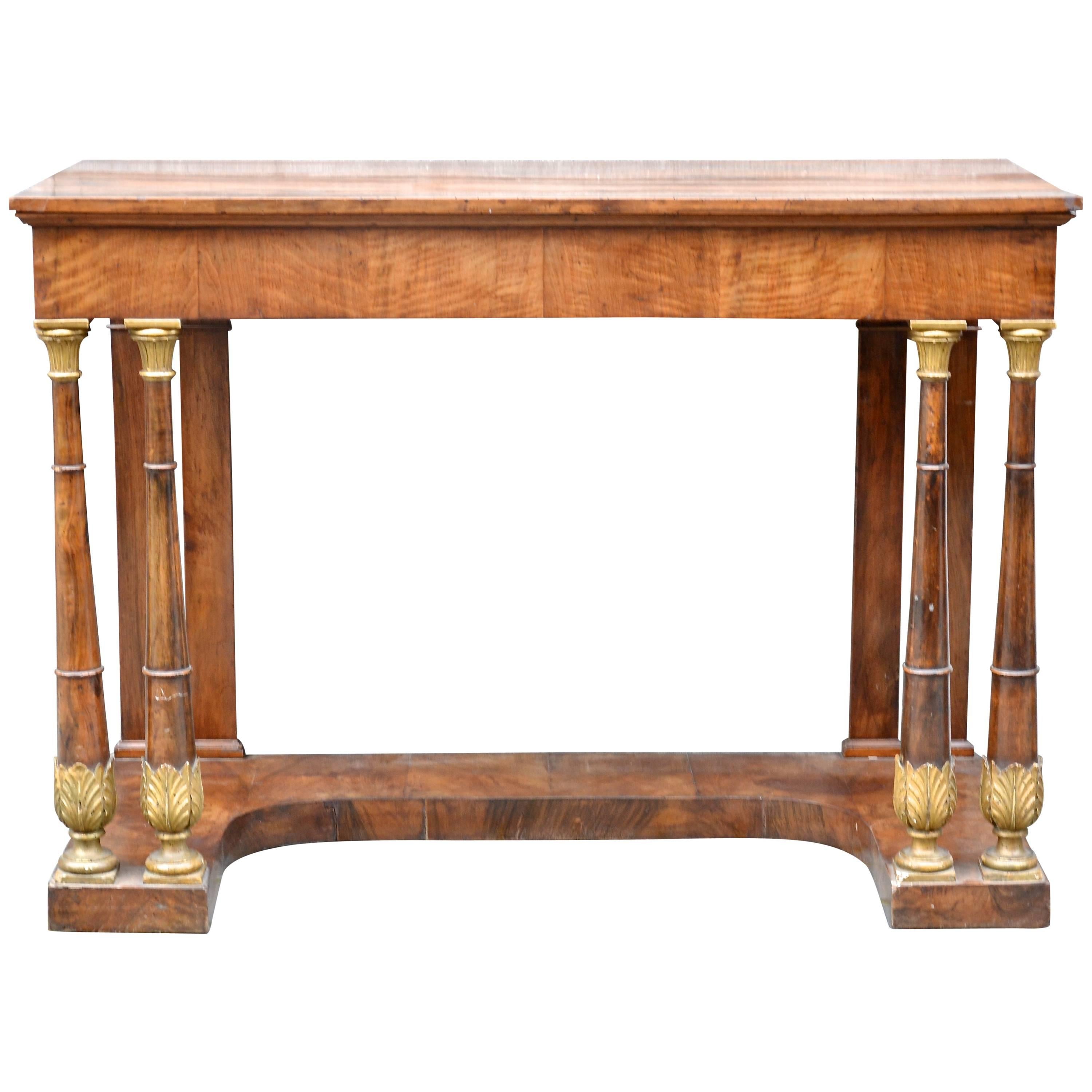Early 19th Century Tuscan Console Table In Walnut