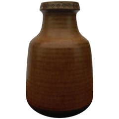 Braune Keramikvase von Rrstrand G.N., Gunnar Nylund, 1960er Jahre Schweden