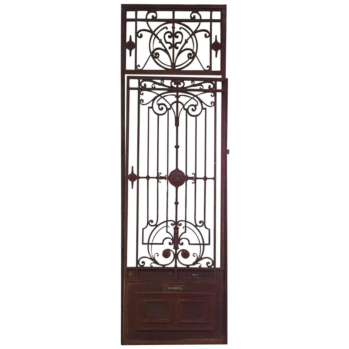 Iron Gate with Transom, circa 1890 For Sale