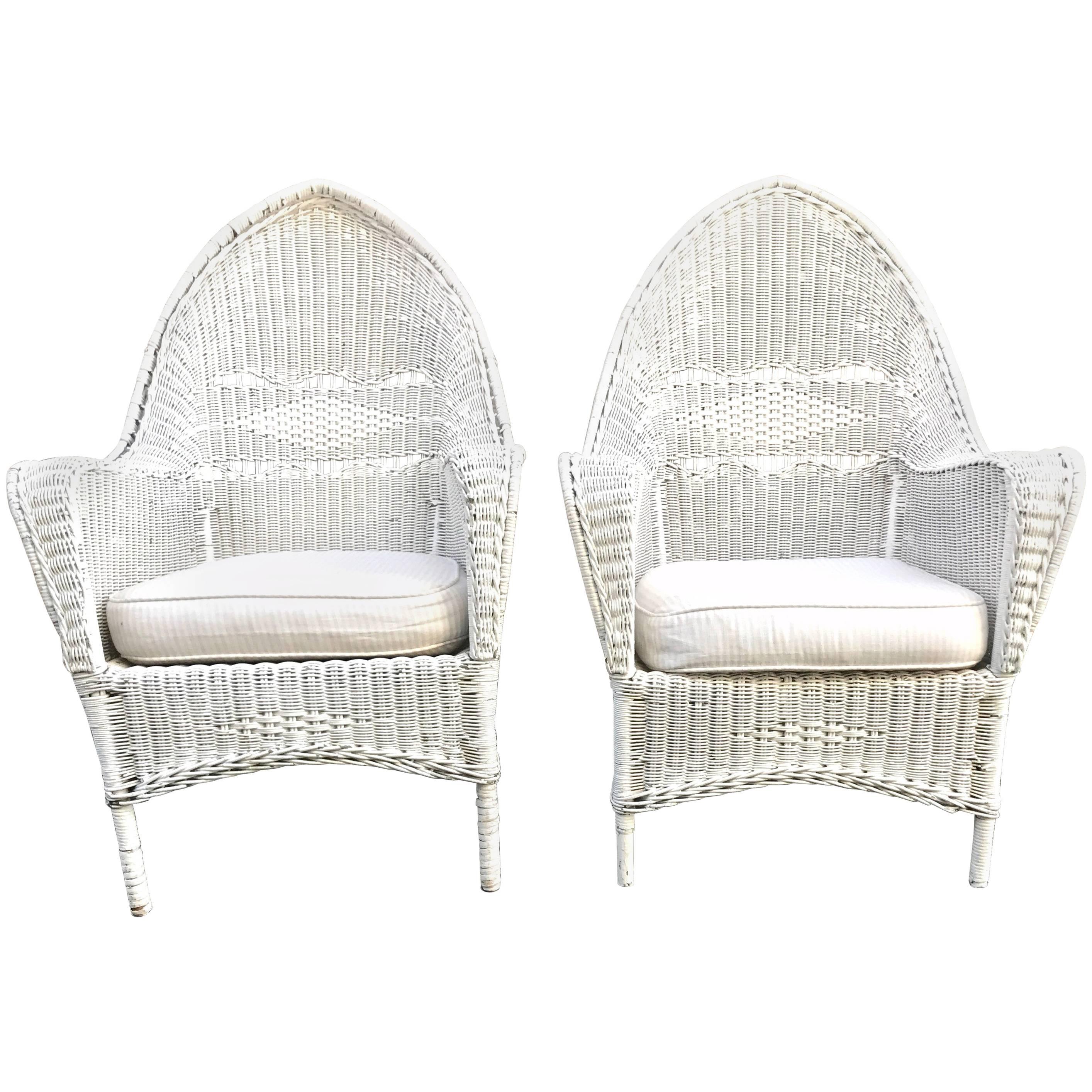 Iconic Pair of 1920s Wicker Armchairs, Property of the Beales of Grey Gardens For Sale