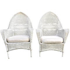 Iconic Pair of 1920s Wicker Armchairs, Property of the Beales of Grey Gardens 
