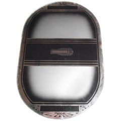 Vintage Art Deco Tray in Black and Silver Mirror Decoration