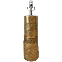 Modern Jamie Young Gold Stacked Circle Lamp
