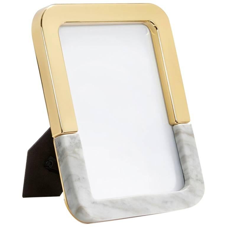 Dual Frame Carrara Marble and Gold - In Stock