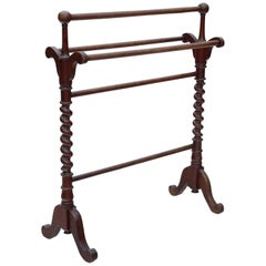 Antique Quality Victorian circa 1885 Mahogany Towel Rail Stand