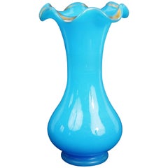 19th Century Blue Opaline Glass Vase