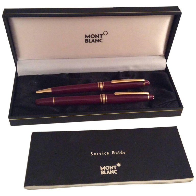 Montblanc Writing Set, Fountain Pen Holder and Crystal Inkwell, circa 1960s at 1stdibs