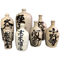 Collection of Antique Japanese Sake Bottles