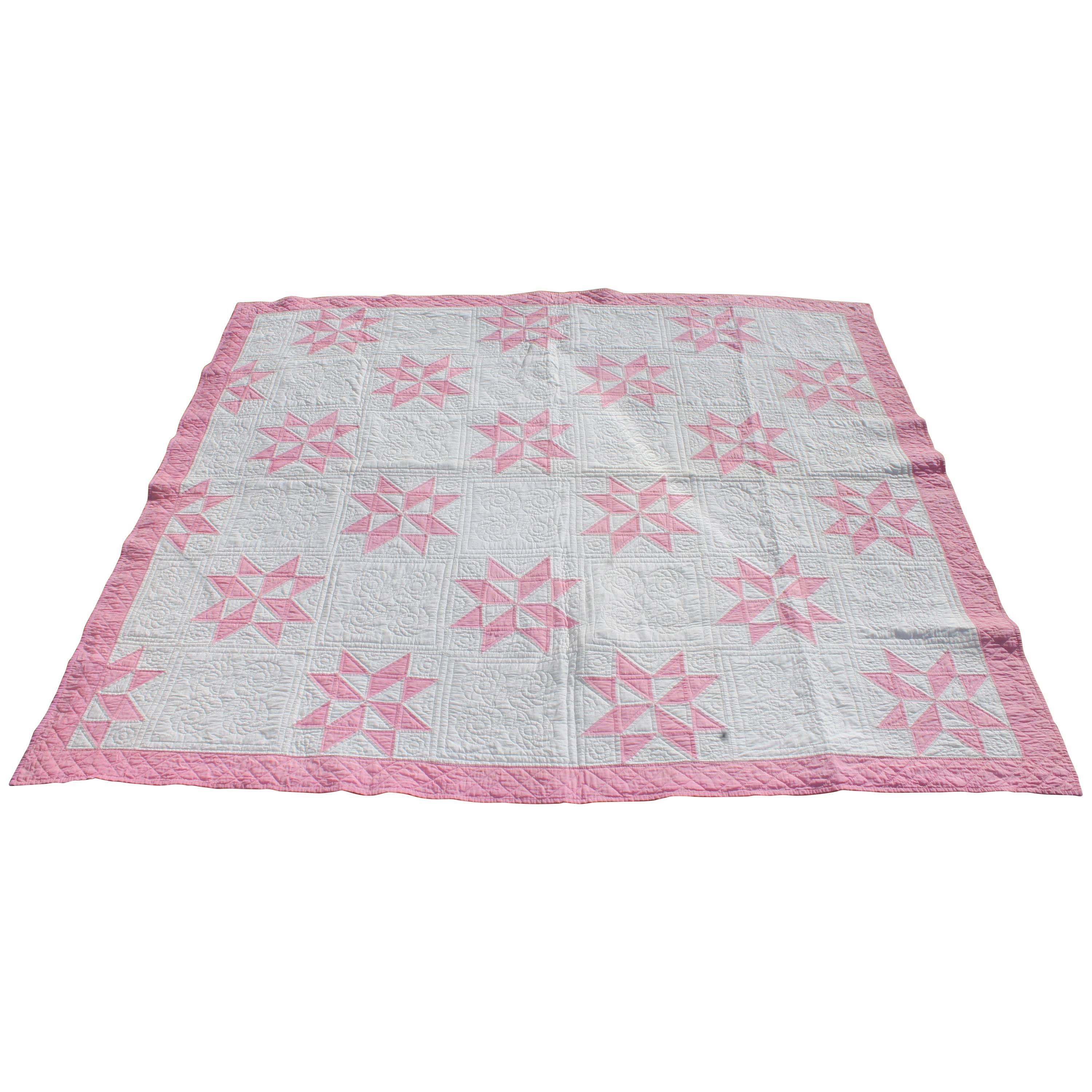 19th Century Star Quilt in Dusty Rose