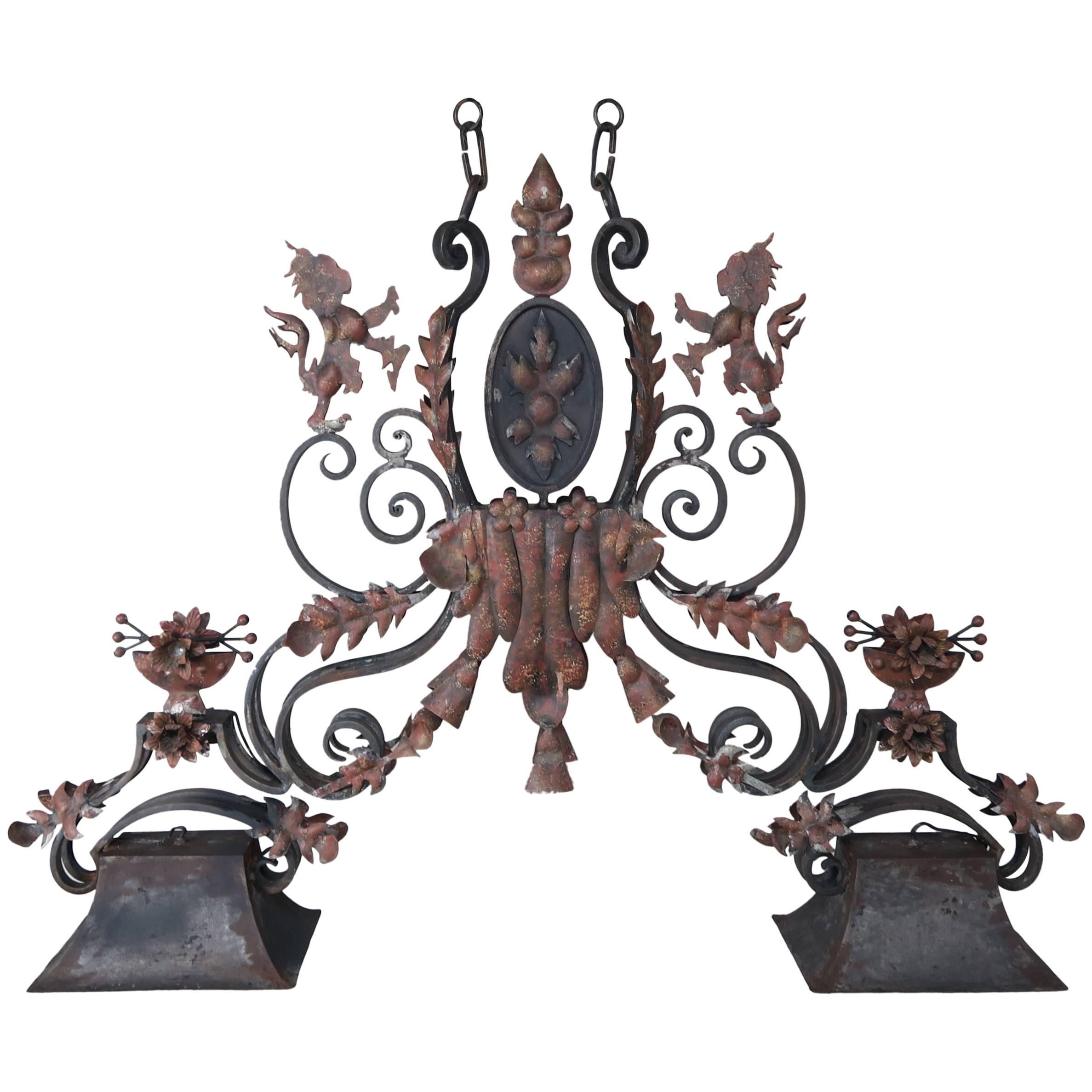 Wrought Iron French Billiard Table Light Fixture