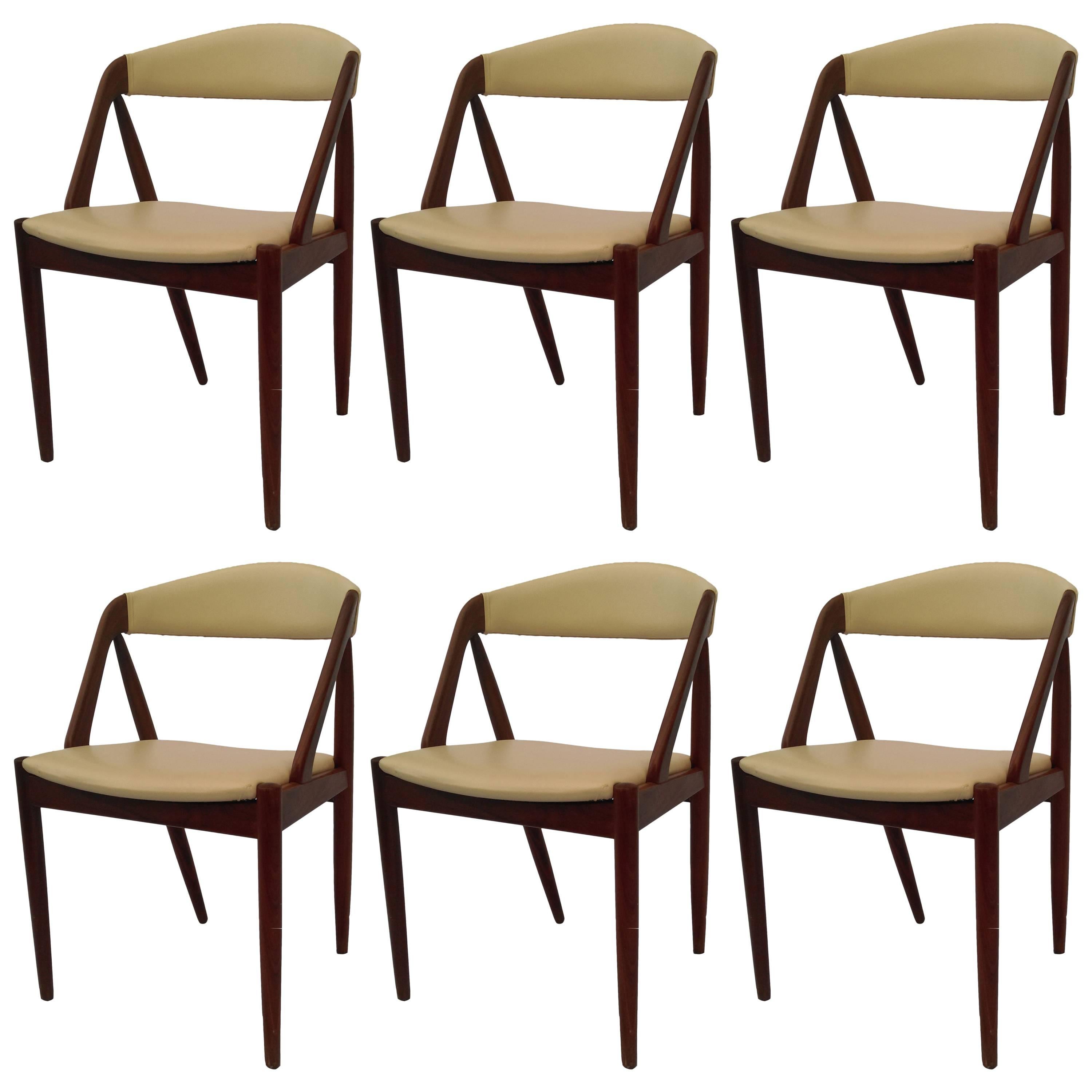1960s Kai Kristiansen Set of Six Model 31 Dining Chairs in Teak