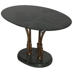 Green Marble Coffee Table Italian Design Borsani Style Mid-Century Modern