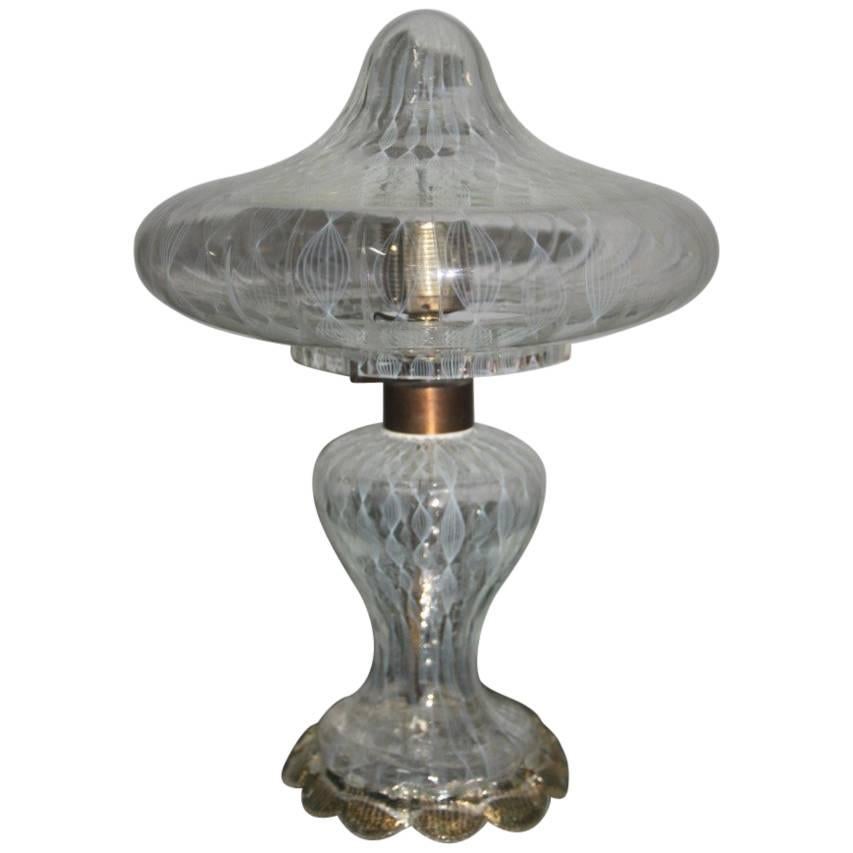 Murano Glass Table Lamp Attributed  Paolo Venini Italian Design  For Sale