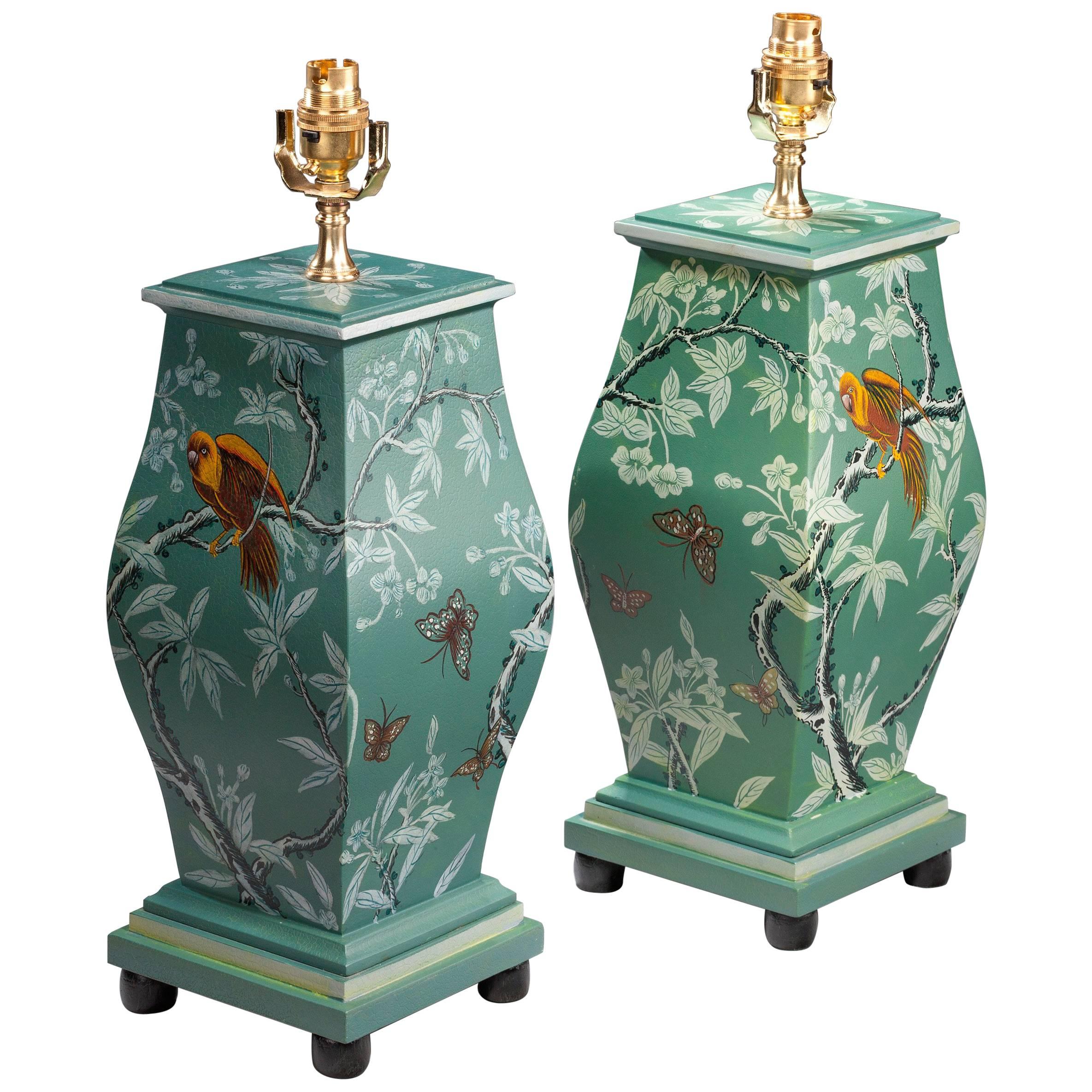 Pair of 20th Century Square Section Lamps