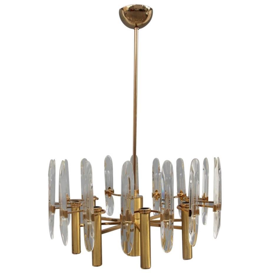 Sciolari Minimal Design Chandelier, 1970s