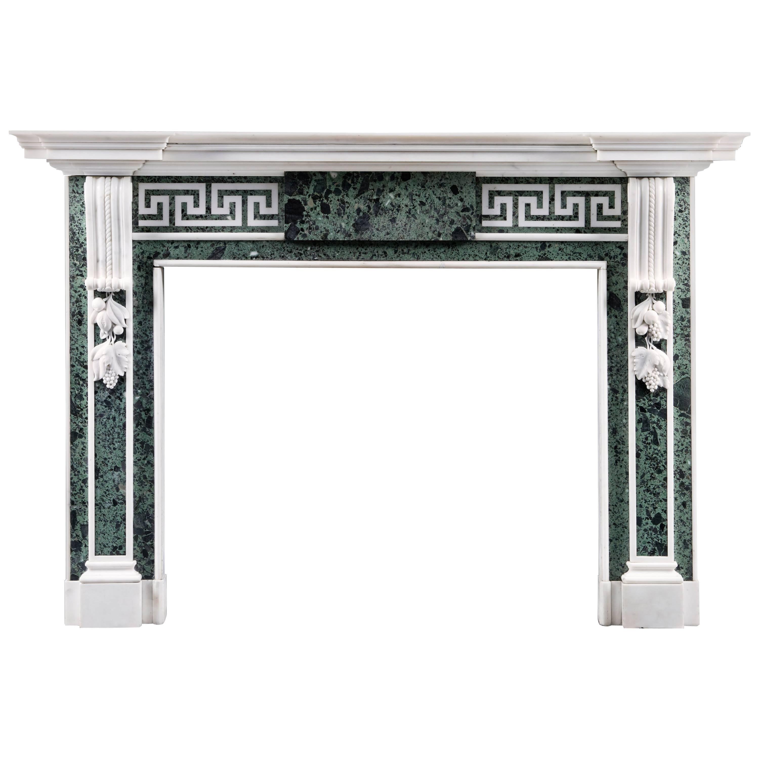 Palladian Style Antique Verde Antico Fireplace Mantel
