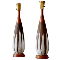 Pair of Anna-Lisa Thomson for Upsala-Ekeby "Paprika" Ceramic Lamps, 1940s