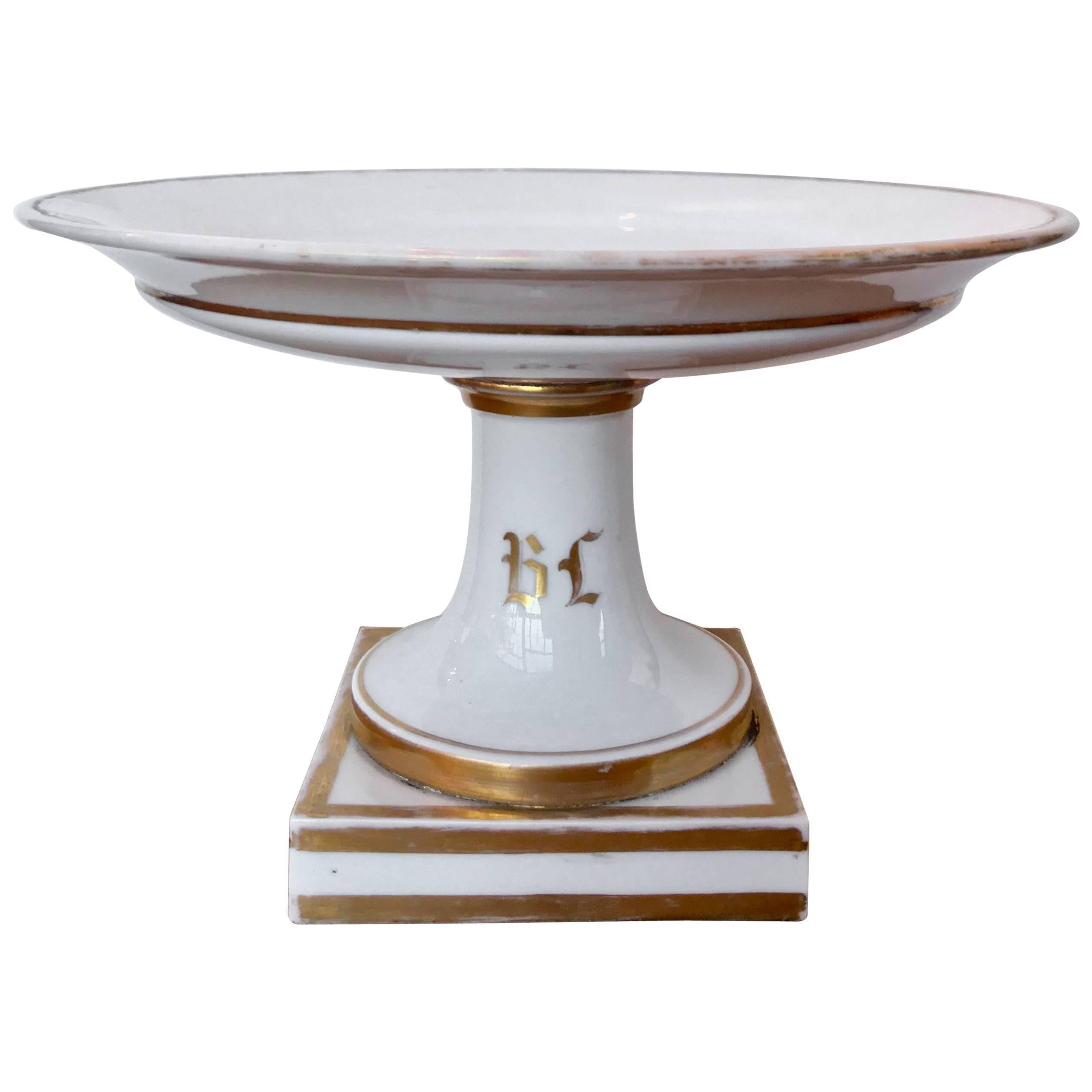 19th Century Paris Porcelain Cake Stand For Sale