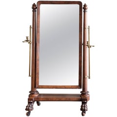 Antique 19th Century Mahogany Cheval Mirror