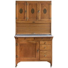 1920s Hoosier Oak Kitchen Cabinet