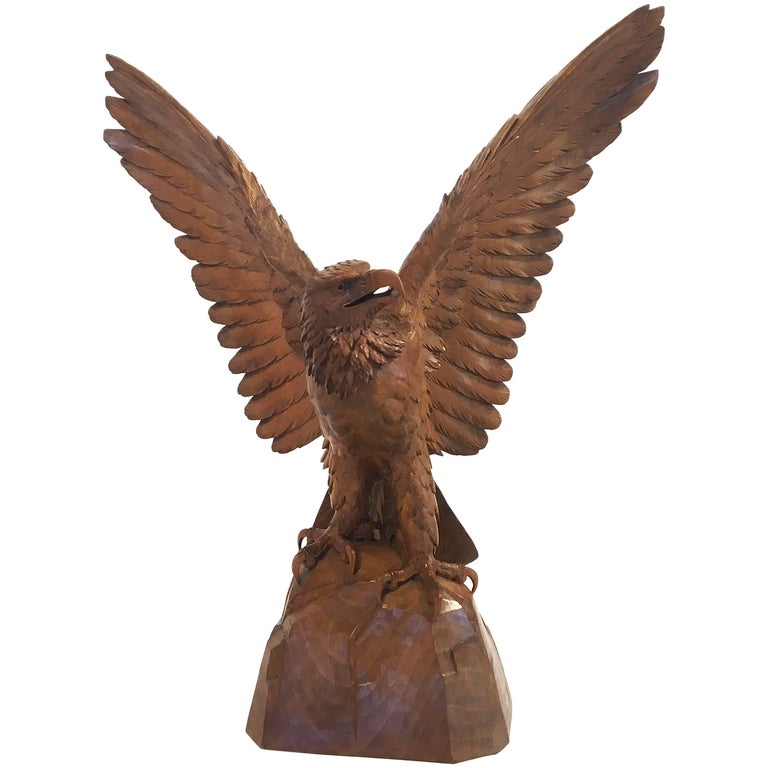 Large Black Forest Eagle of Carved Wood at 1stDibs carved eagle