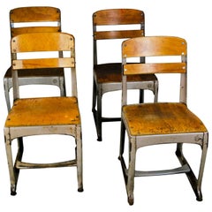 Antique Set of 25, 1920 Industrial Envoy School Chairs