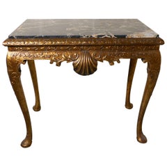 Antique Old French Marble Top Gilt Console or Hall Table