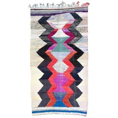 Moroccan Kilim, Boucherouite Rug, Contemporary