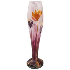 Émile Gallé Glass Marquetry "Crocus" Vase 