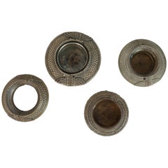 Set of Four Ethnic Silvered Traditional Catchall from India