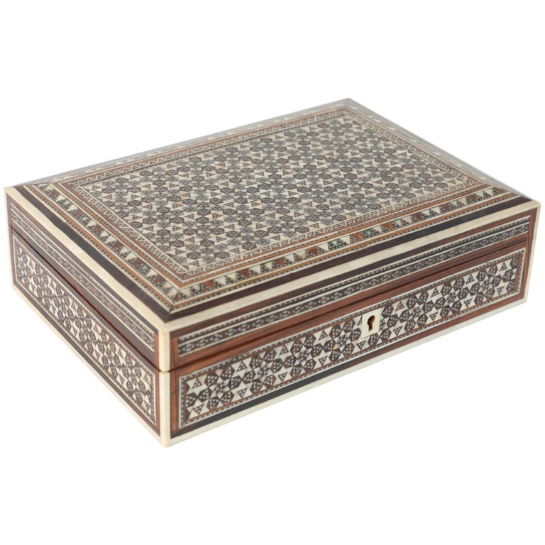 Fine Antique Syrian Mother-of-Pearl Inlay Box at 1stDibs